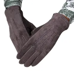GSG мужские зимние теплые перчатки замшевые коричневые черные перчатки из натуральной кожи Варежки с подарочной коробкой брендовые