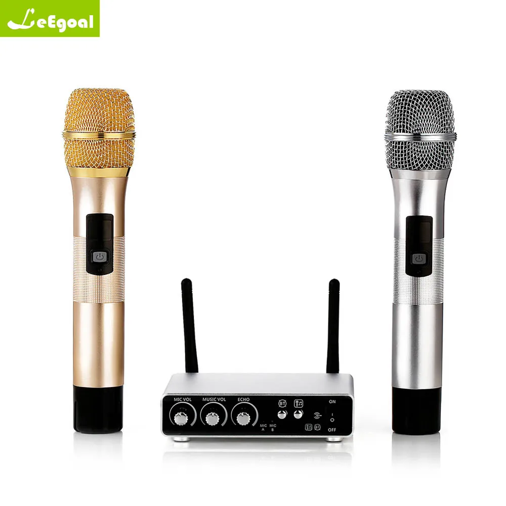 Leegoal K28 k38 беспроводной двухканальный микрофон Регулируемый эхо объем Цифровой