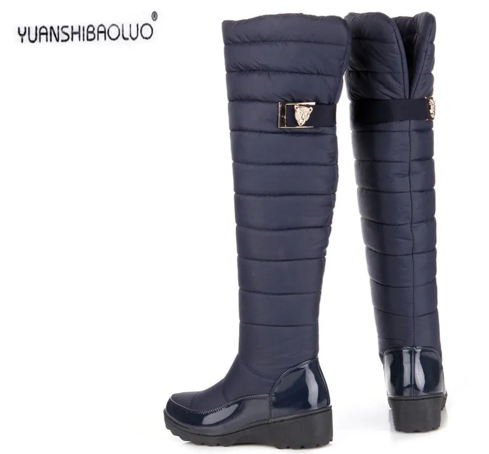 

Plus size 34-44 Hot 2016 new winter Russia keep warm women snow boots thick fur fashion platform over the knee boots high shoes