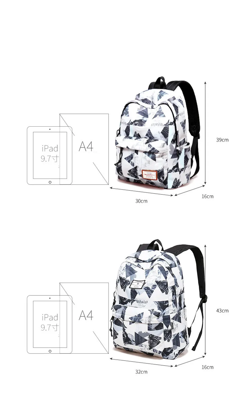 Для женщин рюкзаки для девочек-подростков, детские штаны с геометрическим принтом школьные сумки для путешествий для отдыха; рюкзак для ноутбука женский нейлоновые рюкзаки