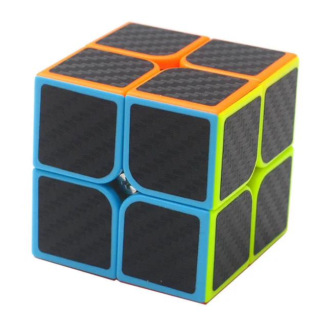 57 мм классический магия игрушки Cube3x3x3 ПВХ Стикеры блок головоломки Скорость Cube Красочные обучения Развивающие кубик-головоломка Мэджико игрушки - Цвет: Carbon fiber 2x2x2