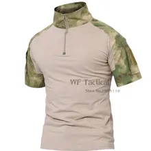 Для мужчин летние камуфляжные прочные футболка хлопок короткий рукав футболки армия США военный Пейнтбол футболки
