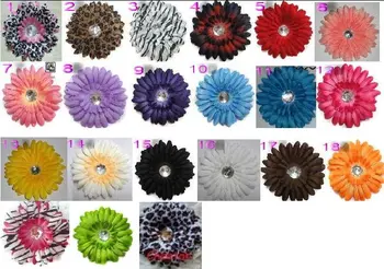 

free shipping 200pcs 4" daisy flower hair clips gerbera interchangeable flower hair clips/flower hair accessories/hair flowers