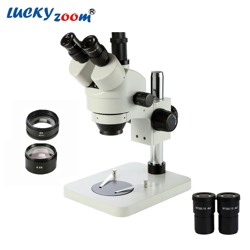 3.5X-180X Simul Focal Trinocular Microscope WF20X Eyepiece Stereo Microscope For Soldering Professional CTV Camera Microscopio