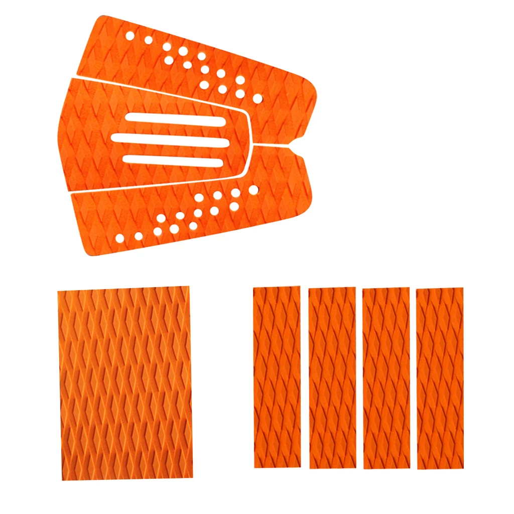 8 Pieces Non-Slip Orange EVA Surfboard SUP Surf Traction Pad Deck Grip Tail Pads Traction Pad Accessories