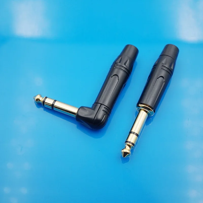 

10pcs/lot 6.35mm 6.5mm Jack Right Angle Male Stereo Plug Connector For Guitar Audio Socket