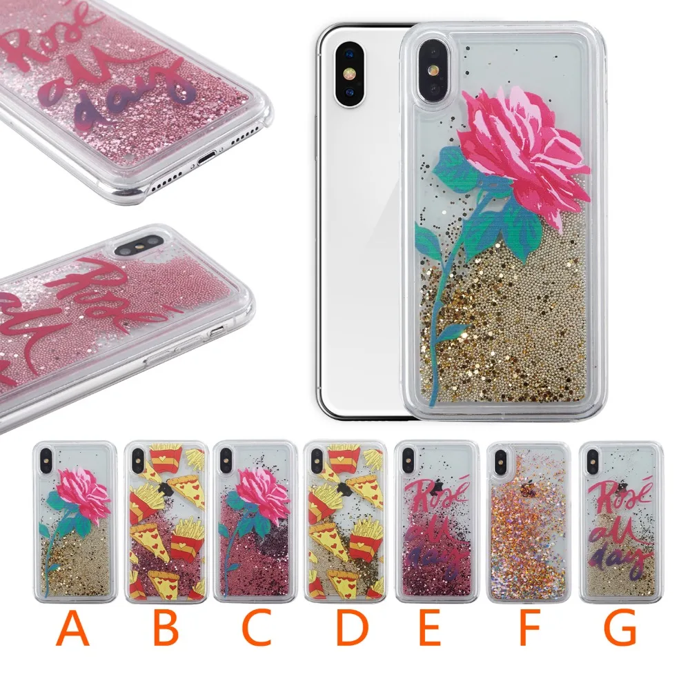 

XCZJ Silicon Soft TPU + PC For Coque iPhone 7 case Bling quicksand case For iPhone X Xs Xs Max XR