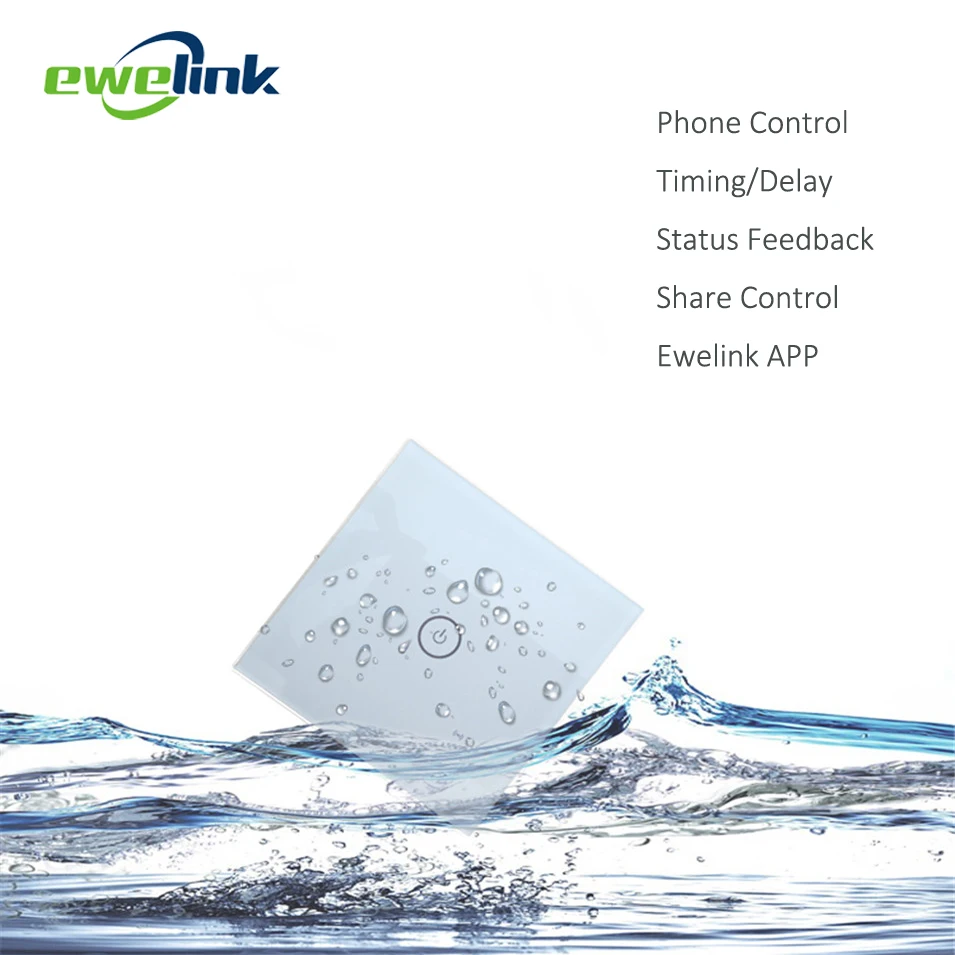 Ewelink App 1 2 3 Gang WiFi Wall Touch Switch Timer Panel 85-250V IOS Andorid Phone Remote UK 86 Standard Smart Home Automation