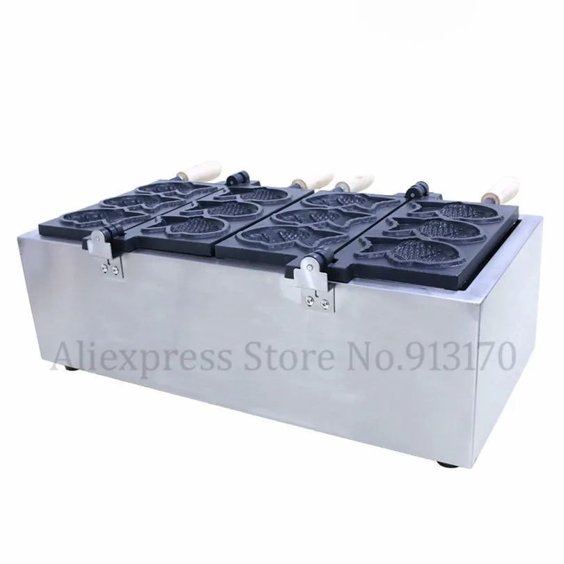 Машина Taiyaki электрическая вафельница в форме рыбы японском стиле для закусок 1104A (6)