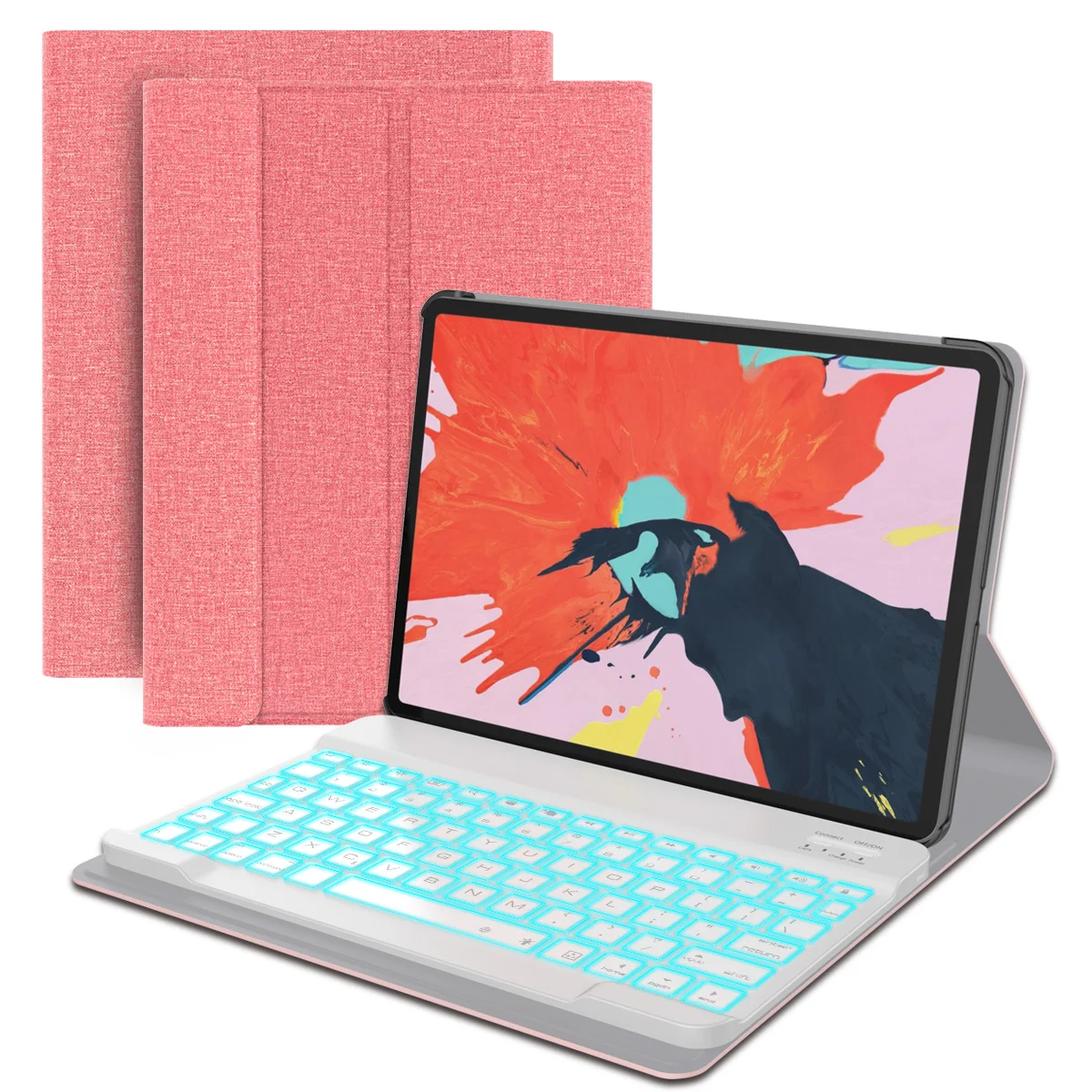 Для iPad Pro 11 чехол с подсветкой беспроводной Bluetooth США клавиатура подставка флип из искусственной кожи чехол для планшета для iPad Pro 11 дюймов - Цвет: Pink Keyboard Case