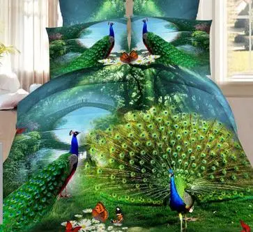

peacock Bedspreads Home Textiles 3D Bed cover King size beding duvet cover bed sheet pillowcase bedclothes bedding reactive