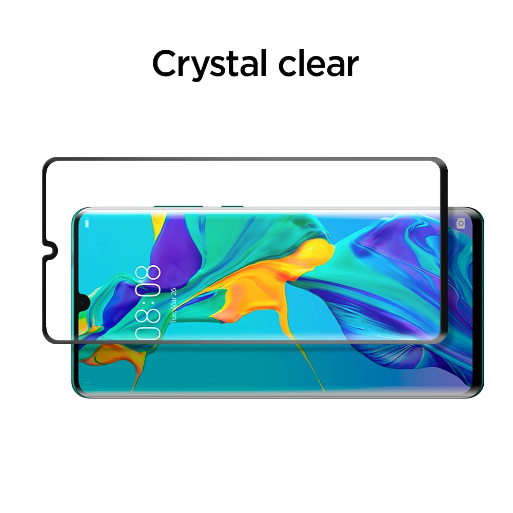100% Original SPIGEN Huawei P30 Pro / P30 Tempered Glass Screen Protector Glas.tR Slim Full Cover Black
