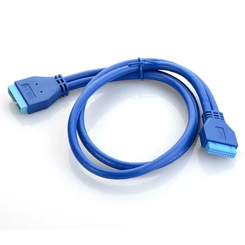 

0.5M 2" USB 3.0 Motherboard 20 Pin Male Plug To 20pin Female Extension Cable New P15
