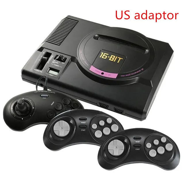 GTIPPOR 16BIT HD MEGA DRIVE MD1 ТВ Видео игровая консоль с HDMI AV выход 2,4G беспроводной контроллер - Цвет: Черный