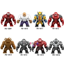 Single Big Size Avengers Infinity War Super Heroes Wolverine Venom Deadpool Agent Kingpin Figure Building Blocks Toys