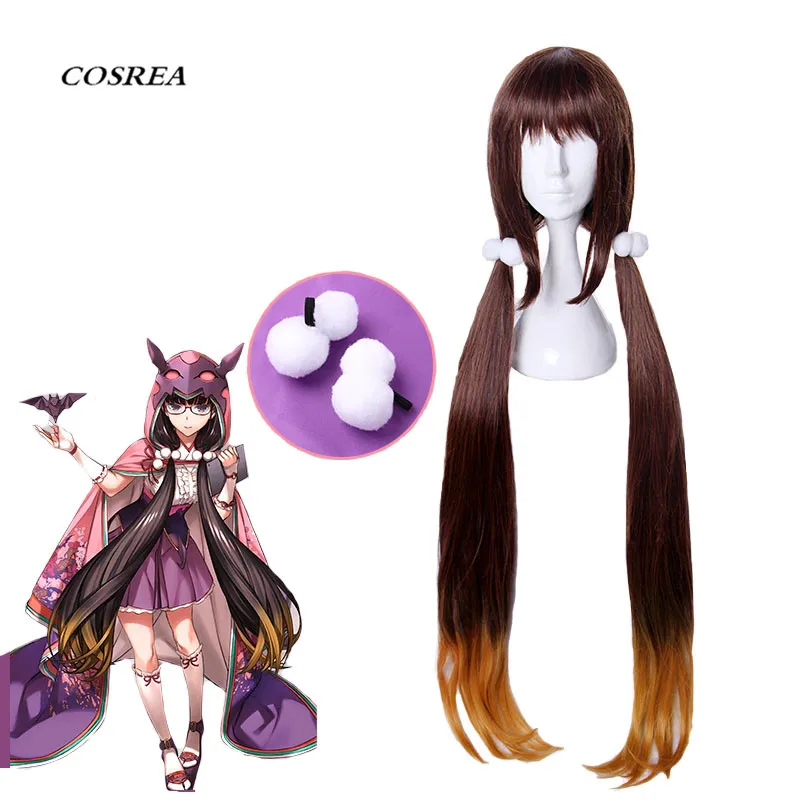 

COSREA Fate Grand Order FGO Cosplay Costume Osakabehime Servant Assassin Long Brown Gradient Headwear Resistant Synthetic Hair