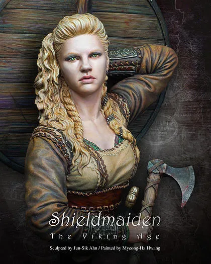 

1/10 Scale Viking warrior woman Figure Resin Bust Model Kit Free Shipping