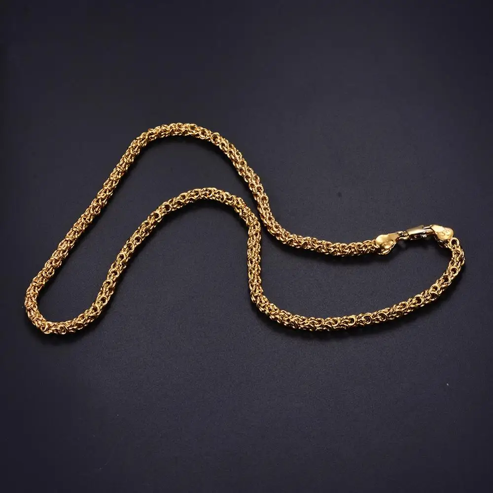 WANDO модная цепочка золотого цвета ожерелье для мужчин/женщин Снаряженная кубинская Davieslee Lover's Jewelry 4 мм ширина 45 см Длина N13