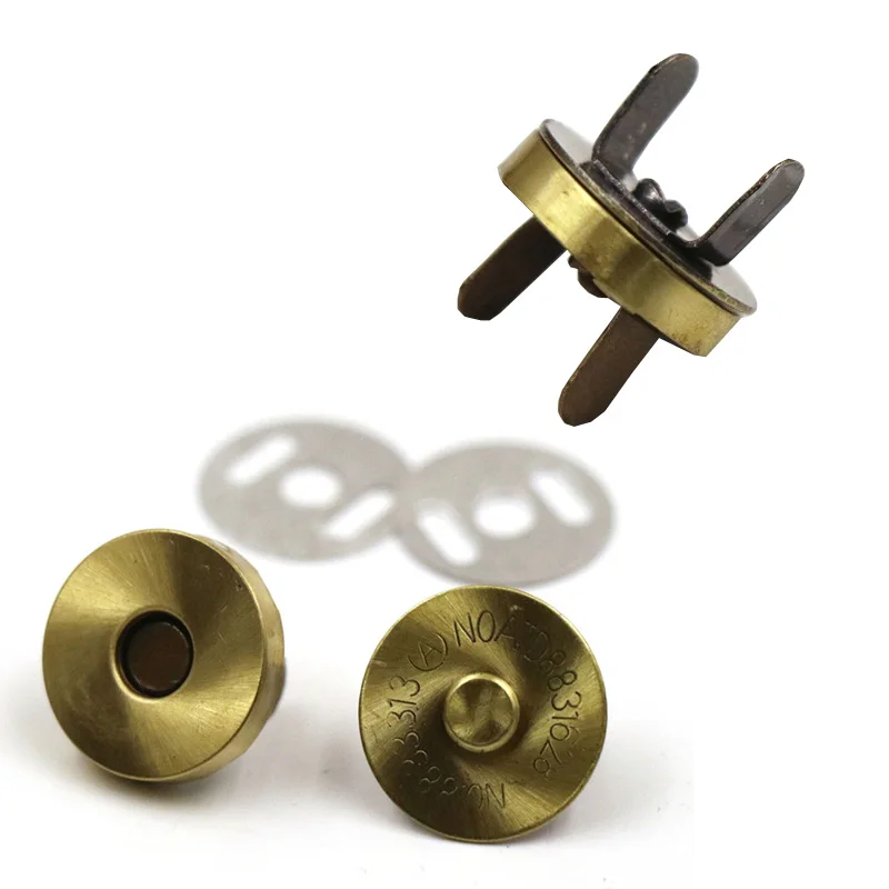 

XUNZHE 5pcs18mm copper Colors Thin Magnetic Snaps Buttons Lady Bags Crafts Handbags Purse Wallet Accessories Bags screw