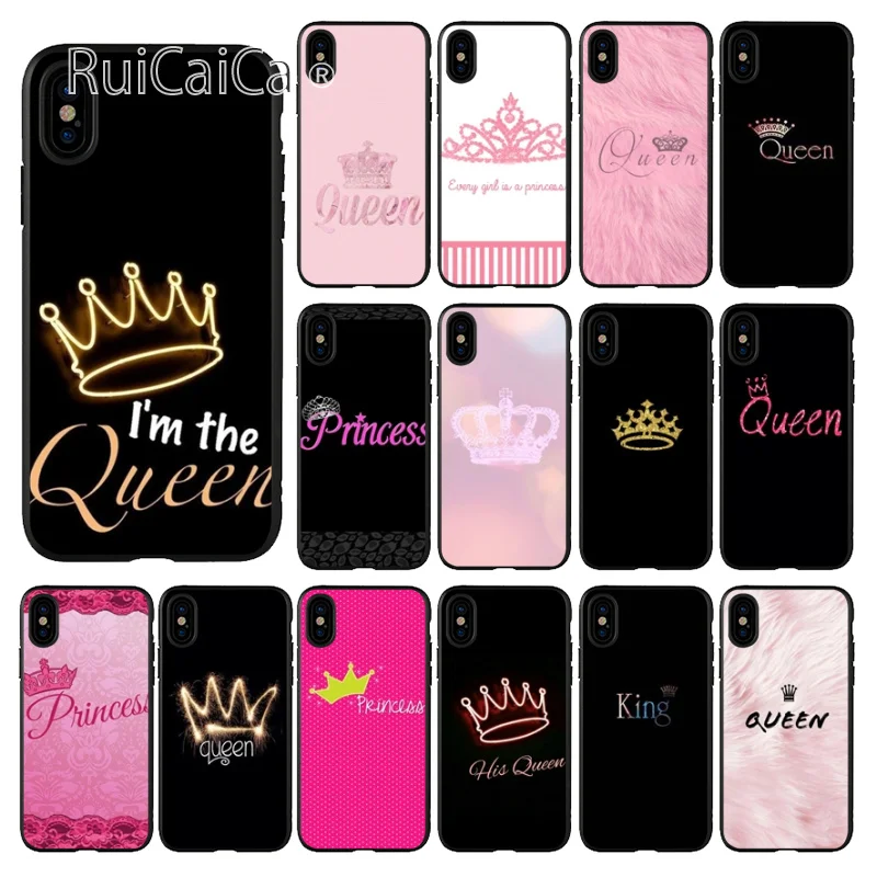 Мягкий чехол для телефона Ruicaica Love Queen and princess на заказ Apple iPhone 8 7 6 6S Plus X XS MAX 5 5S SE XR |