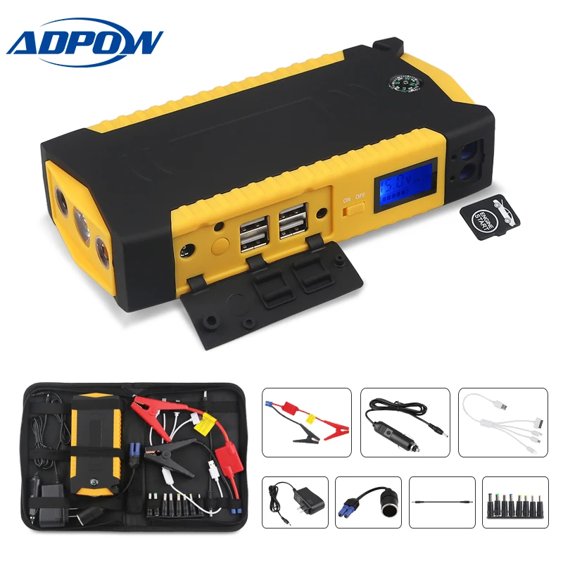 

ADPOW Auto Starting Device Portable Car Jump Starter Power Bank 12v 68000mAH 600A Emergency Car Battery Booster Start Charger