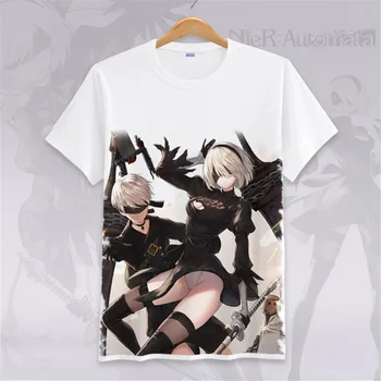 

The New Cosplay costume New Game NieR Automata 2B T-shirt NieR:Automata T Shirt Men Women Tops Tees Anime costume