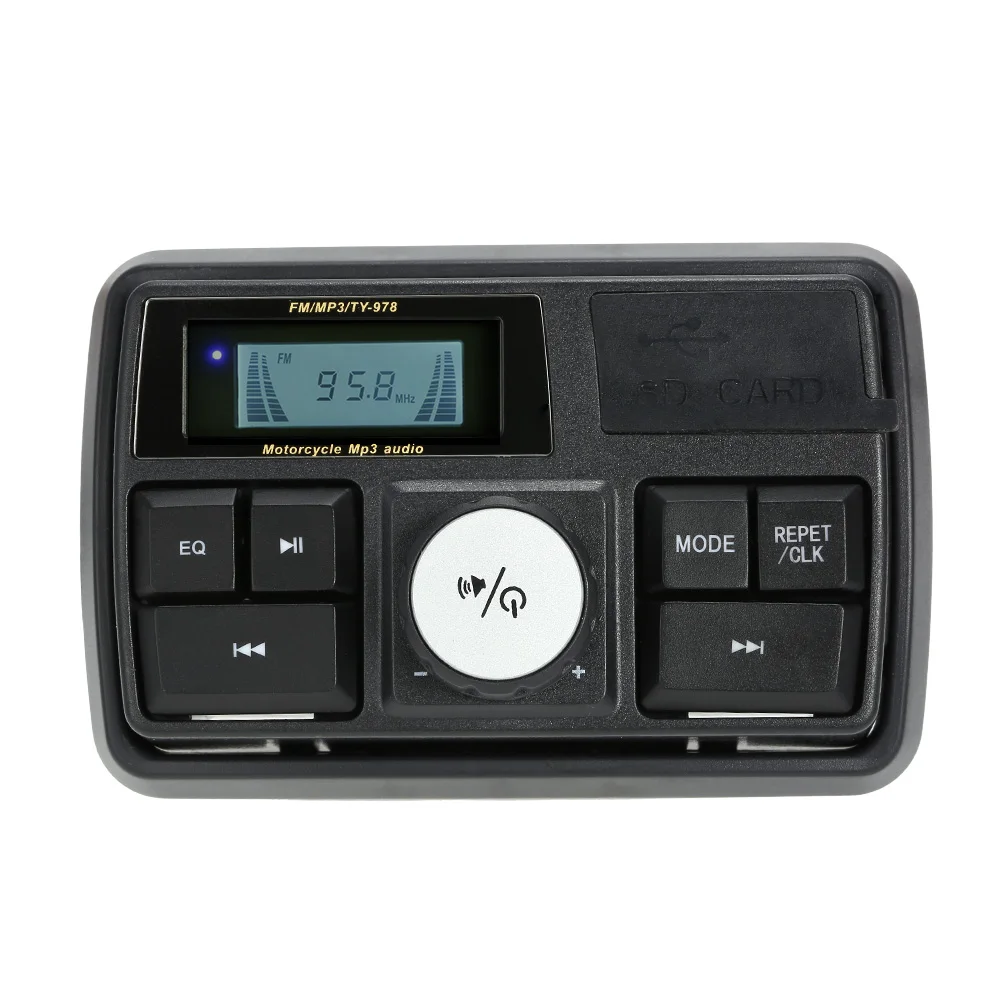 Система усилителя звука для мотоцикла стереоколонка 3 дюйма на руль FM MP3 USB SD AUX с
