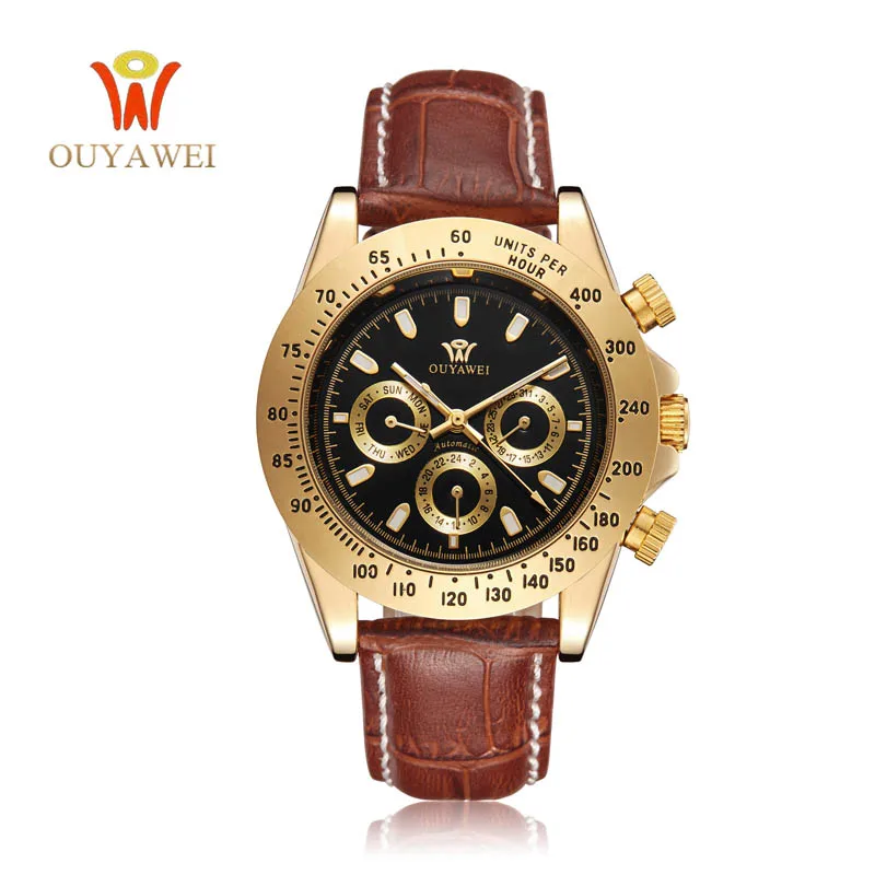 Prix pour 2016 date ouyawei or mécanique montre top marque de luxe armée bracelet montres pour hommes 22mm en cuir squelette reloj hombre Prix pour 2016 date ouyawei or mécanique montre top marque de luxe armée bracelet montres pour hommes 22mm en cuir squelette reloj hombre