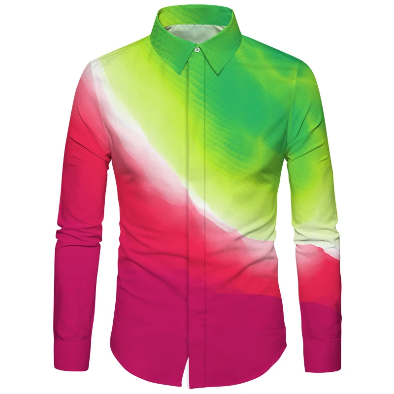 Cloudstyle Mens New Shirt radian Design 3D Red Green