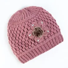 Ymsaid, Классическая кашемировая шапка с цветами, женская зимняя Осенняя вязаная шапка, женская шапка