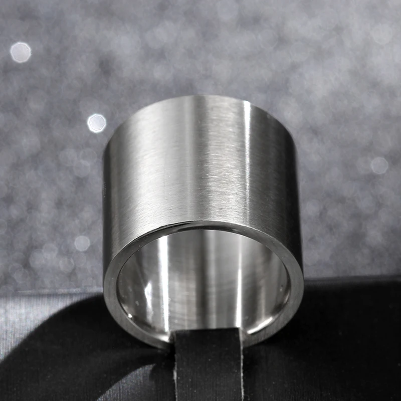 Silver Ring For Men Biker 18mm Stainless Steel