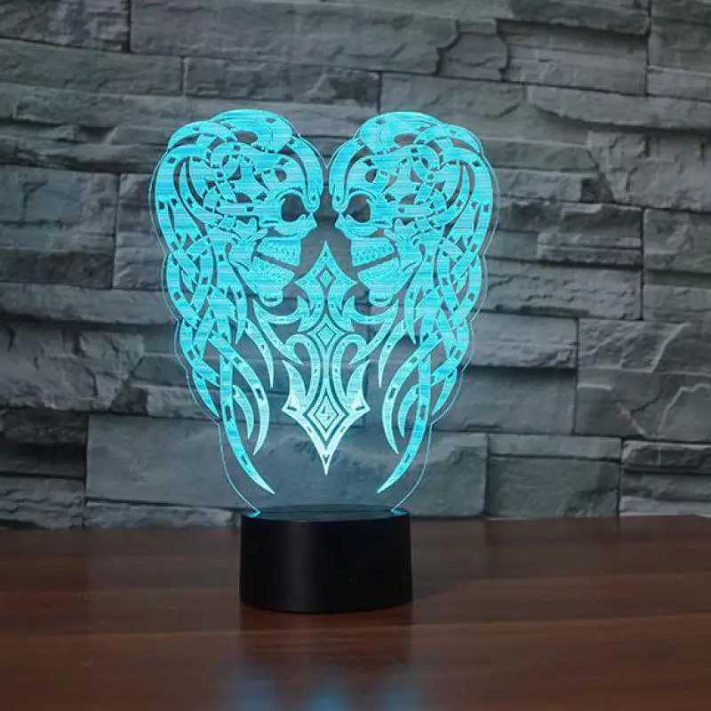 Skeleton Modeling Table Lamp Bedroom Bedside Colorful Led Table Lamp For Bedroom Remote Touch switch Deco Lamps