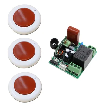 

AC 220V 1CH Wireless Mini Switch System 1pcs Receiver&3pcs Transmitter Remote Controller 10A Output State is Adjusted
