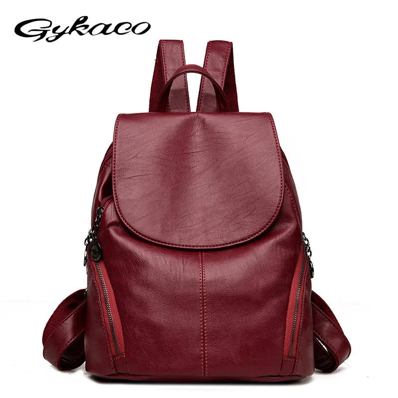 

Gykaeo 2018 Summer Young Mother Street Leisure Travel Casual Backpacks for Teenage Girls Soft Leather Bagpack Mochila Feminina