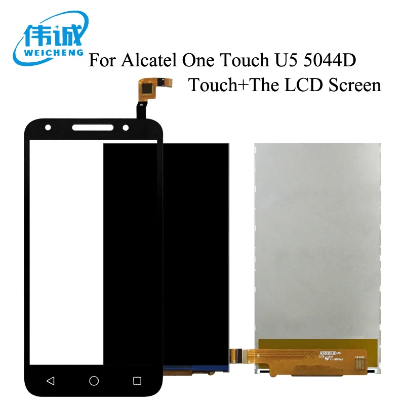 WEICHENG для Alcatel One Touch U5 5044D 5044I 5044T 5044Y OT5044 ЖК-экран с сенсорным экраном стекло дигитайзер Замена - Цвет: Touch With LCD