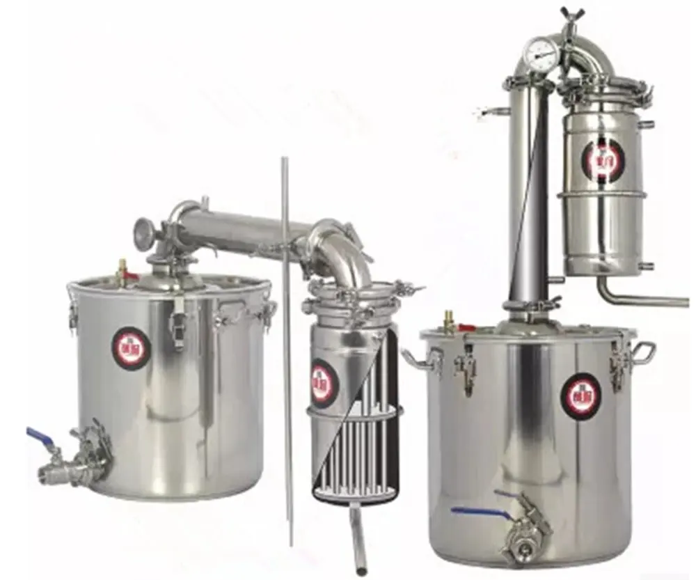 Alcohol Distiller Copper Tub Tri-Bottom Alembic Still For Moonshinewhiskeybrandyvodka Wine