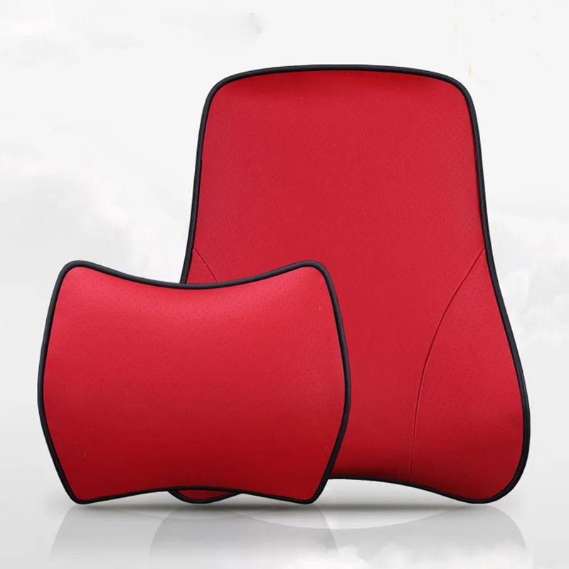 

KKYSYELVA 5 Colors Memory Foam Lumbar Support Cushion For Car And Headrest Neck Pillow Kit Interior Accessories