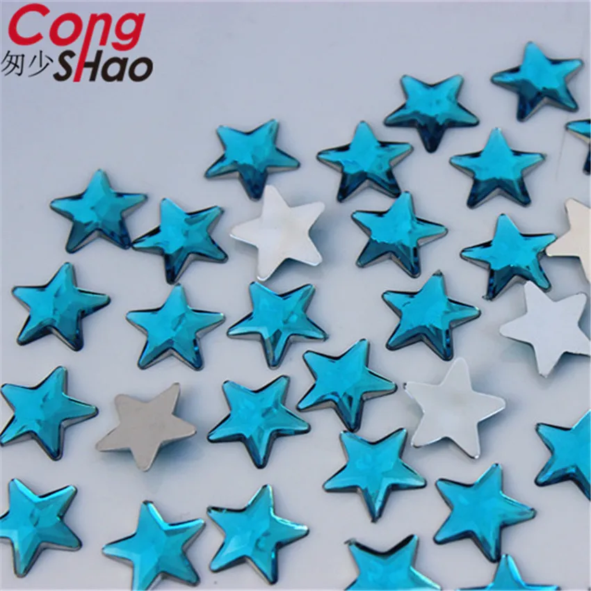 Cong Shao 200PCS 12mm 다섯개 스타 아크릴 라인 석 돌과 크리스탈 Flatback DIY 의류 장식 공예 CS86