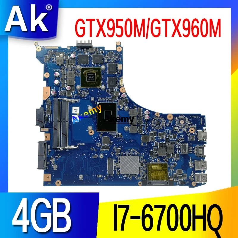 GL552VW REV 2 0 1 Материнская плата для For Asus GL552V ZX50V GL552VX GL552VL ноутбука I7 6700HQ GTX950M/GTX960M/4GB
