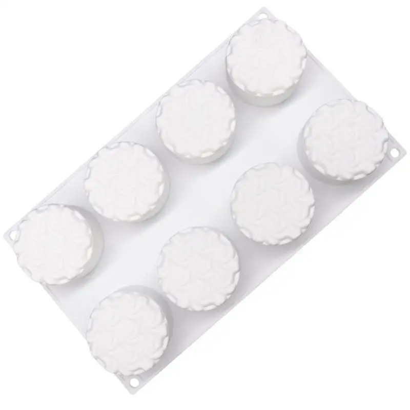 White 8 шт. спираль в форме цветка Форма для Мусса торт Силиконовая формочка для выпечки украшения французский десерт модель - Цвет: White