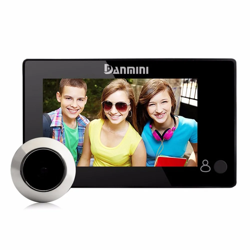 Danmini 4,3 дюймовый экран HD Pixel 145 градусов широкий угол скрытый электронный дверной звонок кошачий глаз глазок + 1800ма литиевая батарея