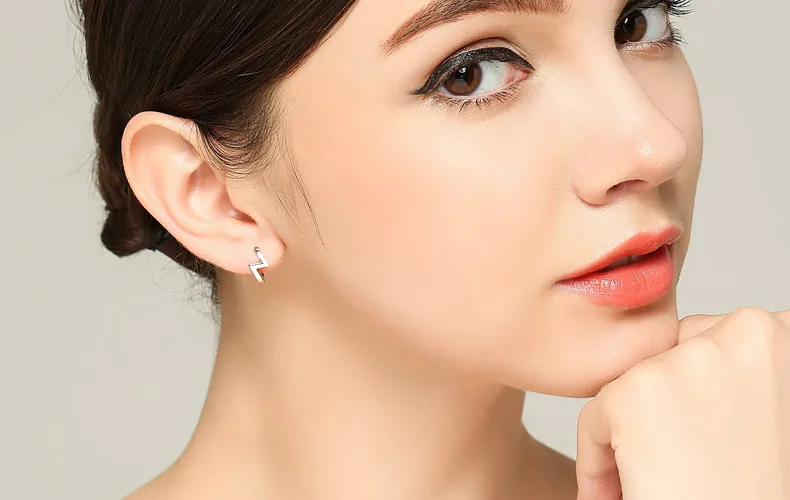 Модные Простые Серебряные женские серьги гвоздики Z дизайнерские для женщин