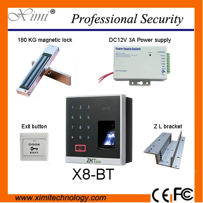 

x8-bt fingerprint access control system supports bluetooth with the RFID and MF reader ZK biometric fingerprint access control