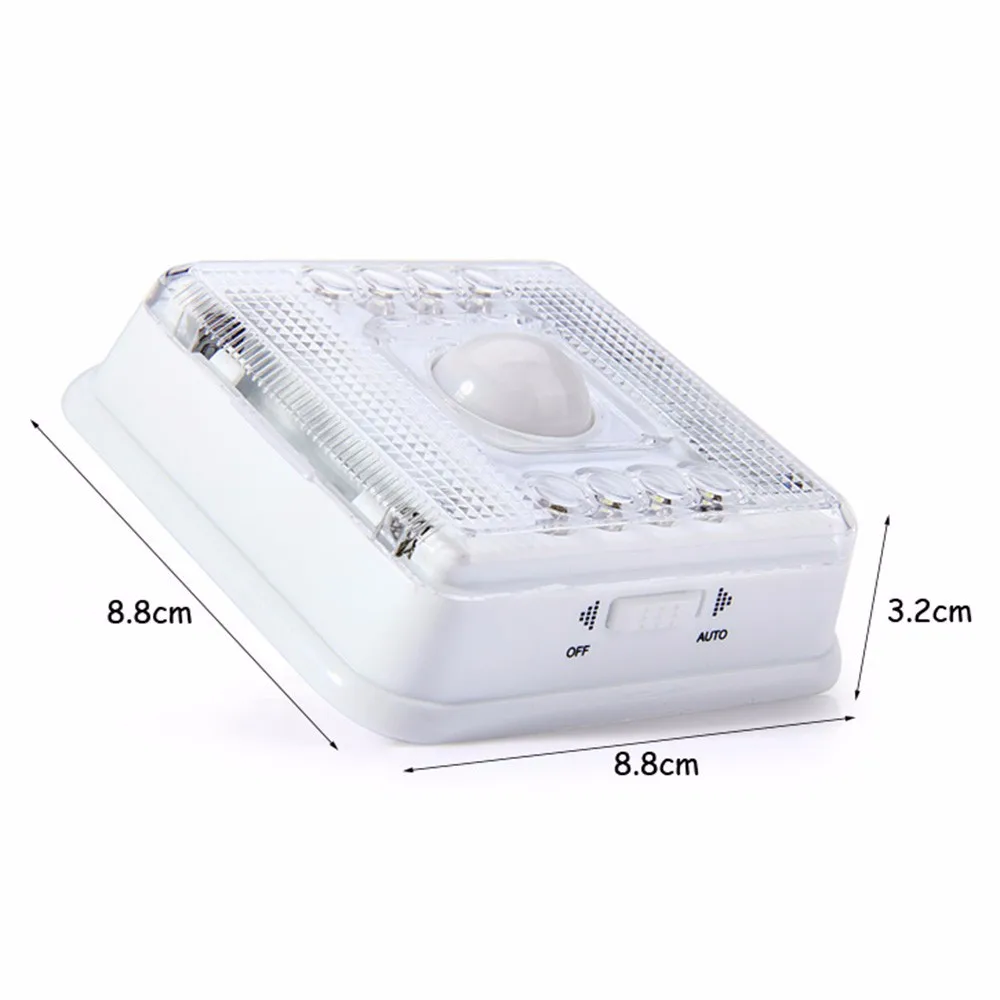 Wireless Infrared Sensors LED Lamp 3V 8Leds PIR Auto Sensor Motion Detector Led Bulb Energy Saving Cabinets Garage Night Light (10)