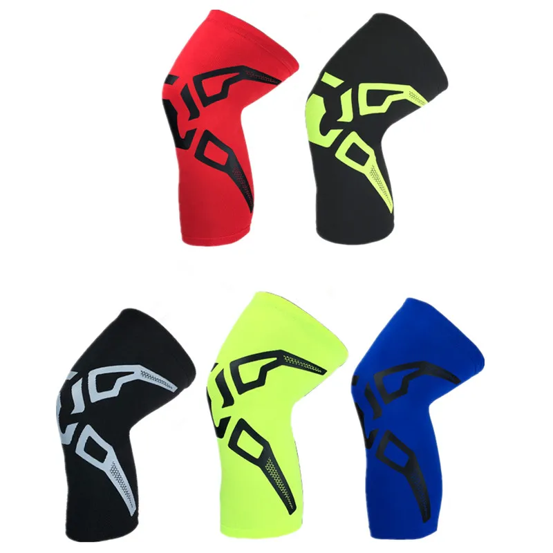 تنفس كرة الطائرة منصات الركبة الصيف رقيقة نمط العجل الساق الأكمام outdoor الرياضة الجري الركبة دعم الركبة حامي