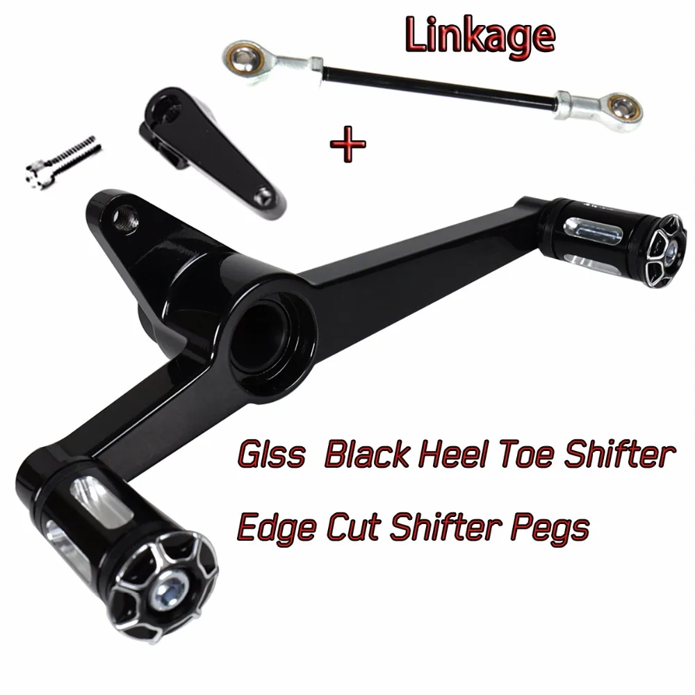 

Gloss Black Heel Toe Shifter&Edge Cut Pegs&Linkage For Harley 2004-2013 2014 2015 2016 2017 2018 Sportster 883 1200 48 Models