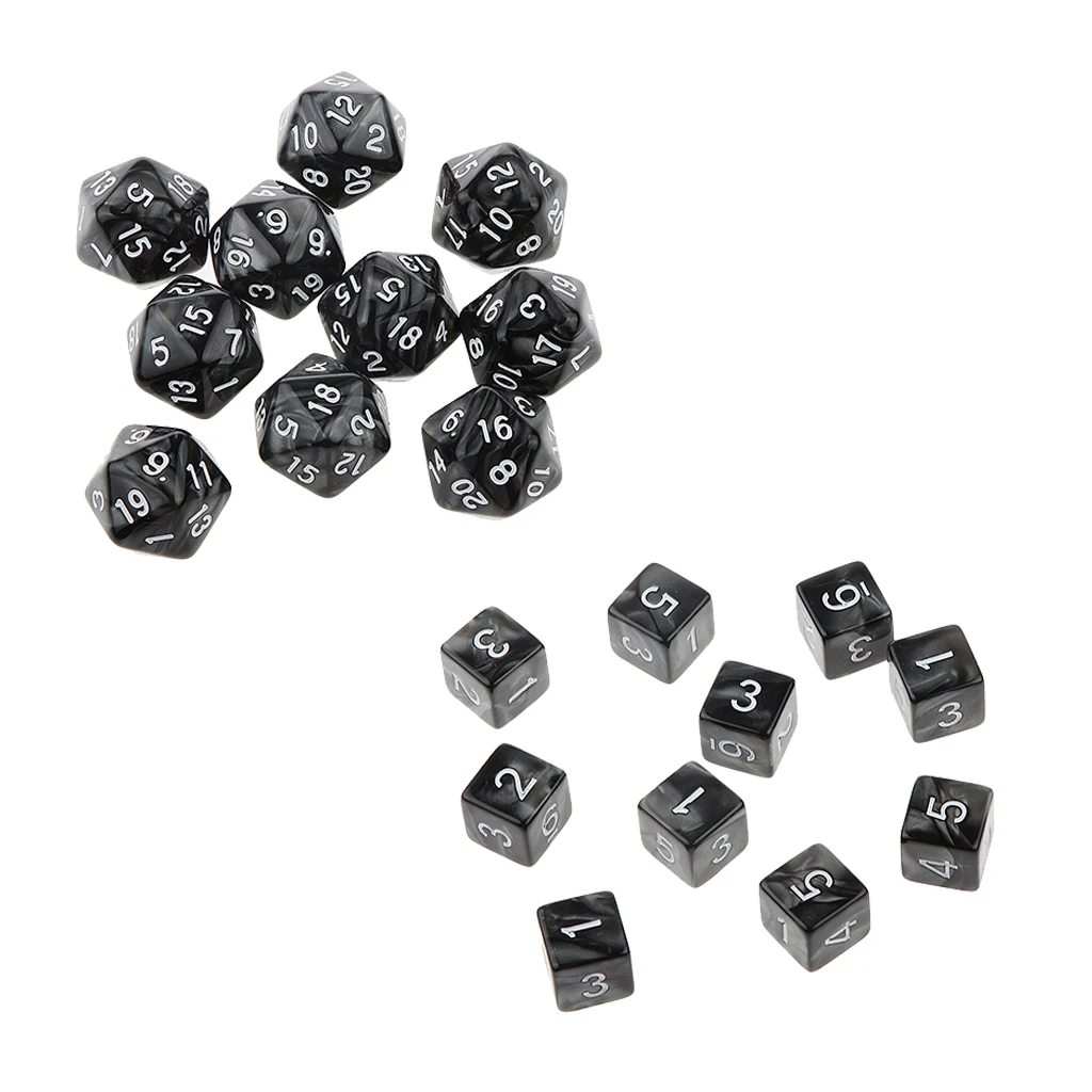 20 штук упак. многогранные D20 D6 кубики для подземелий и драконов TRPG DND MTG вечерние