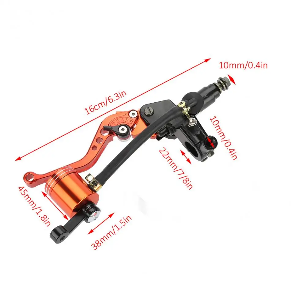 Пара 22 мм мотоцикла с ЧПУ насос гидравлических тормозов сцепления Главный цилиндр Рычаг Регулируемый оранжевый тормоз сцепления рычаги