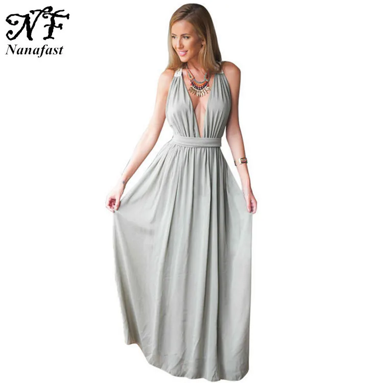 Nanafast Sexy Club Low Cut Deep V Neck Dress Maxi Long Open Back Lace Dresses For Women Sleeveless Party Vestidos Summer 2015 | Женская