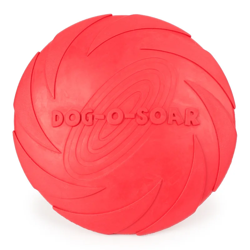 Модный летающий диск для собак Обучение щенков игрушка тренировка большой собаки игрушка резиновый набор Летающий Диск Фрисби товары для домашних животных - Цвет: Red